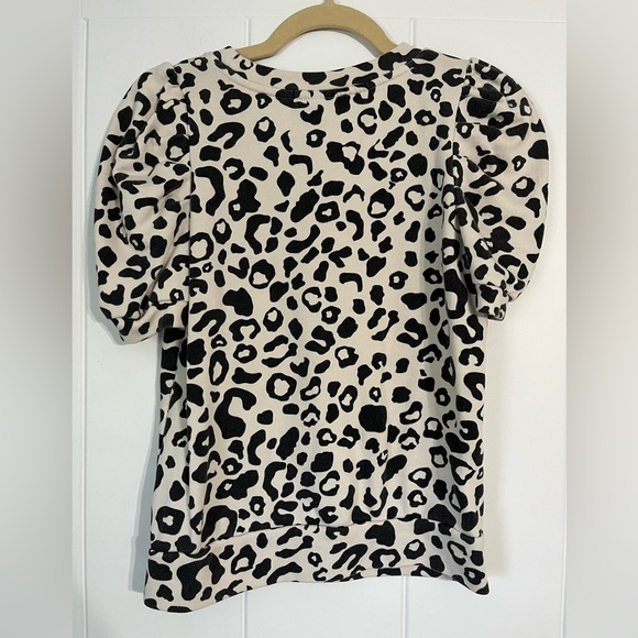 Who What Wear Black and Cream Boxy Short Sleeve Blouse - Picture 3 of 3